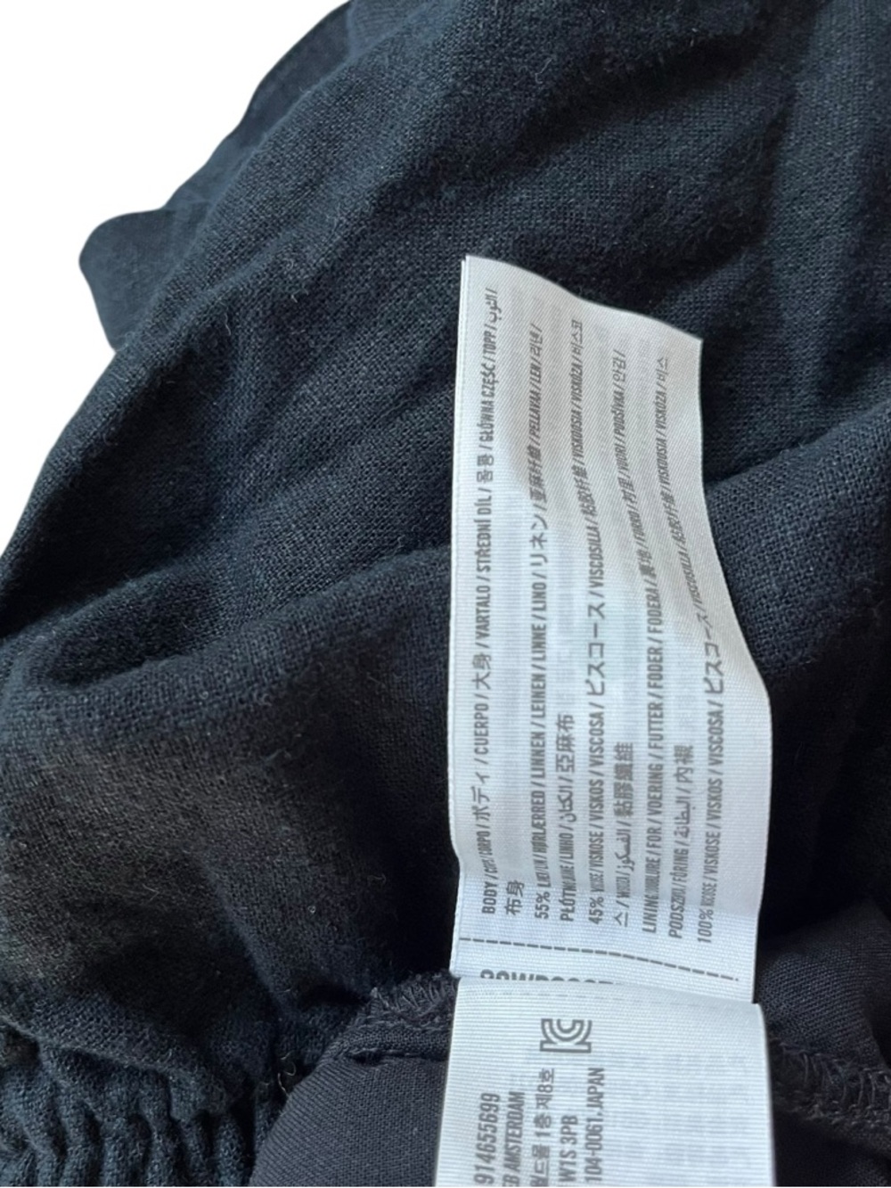 Abercrombie & Fitch Linen Blend Shorts Black Pull On Small Pockets Travel Lined - Picture 9 of 9